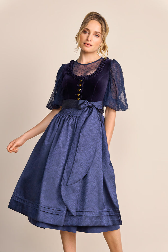 113168-7-0080 Dirndl Ayana 70er blau dquadrat krüger dirndl