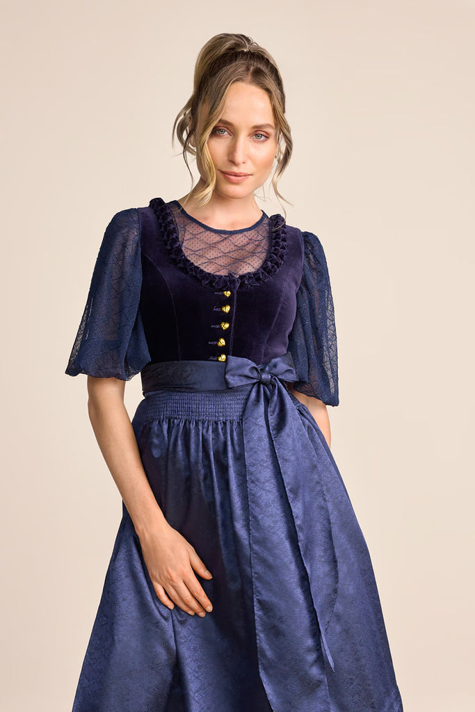 113168-7-0080 Dirndl Ayana 70er blau dquadrat krüger dirndl