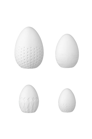 Porzellaneier 4er Set Relief Räder Design Ostern