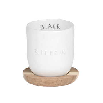 Kleiner Becher Black und Strong Räder Design Porzellan