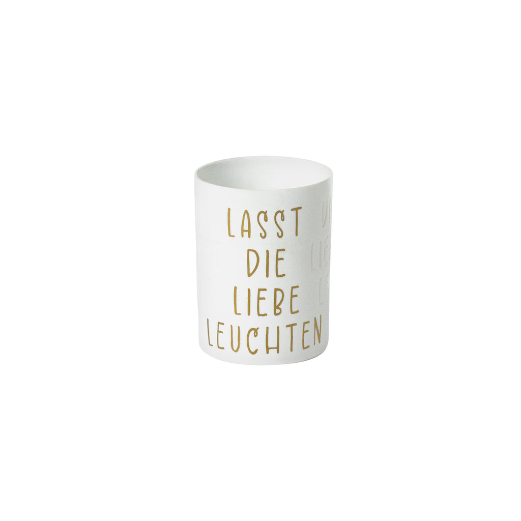 Teelichthalter lasst die liebe leuchten räder design porzellan hochzeit