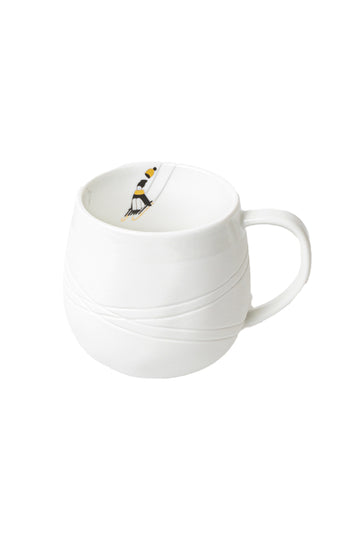 Tasse Goldkufen Räder Design Porzellan