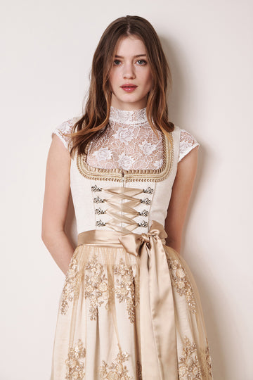 Krüger Collection dirndl ecru spitzenschürtze Hochzeit Festlich